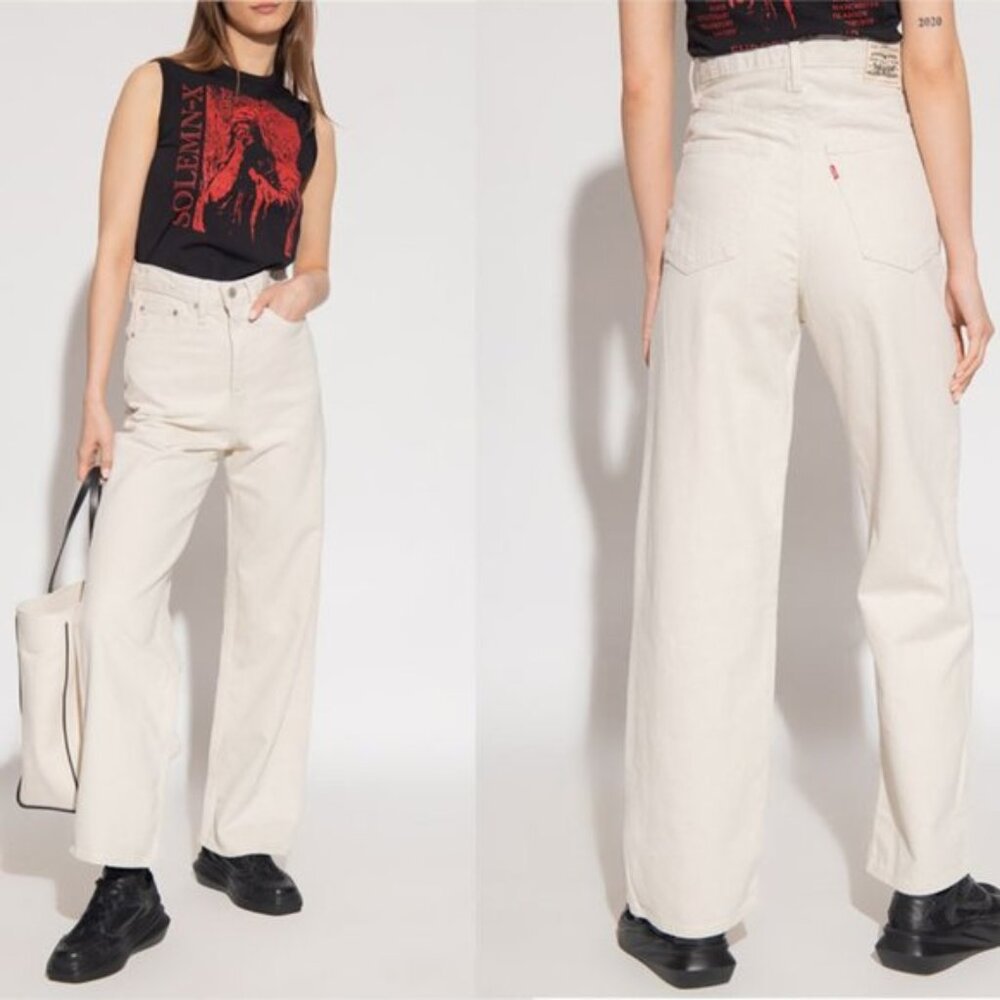 Levi's Cream WellThread High Loose Denim Jeans
